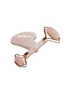 Rose Quartz Roller with Gua Sha Set